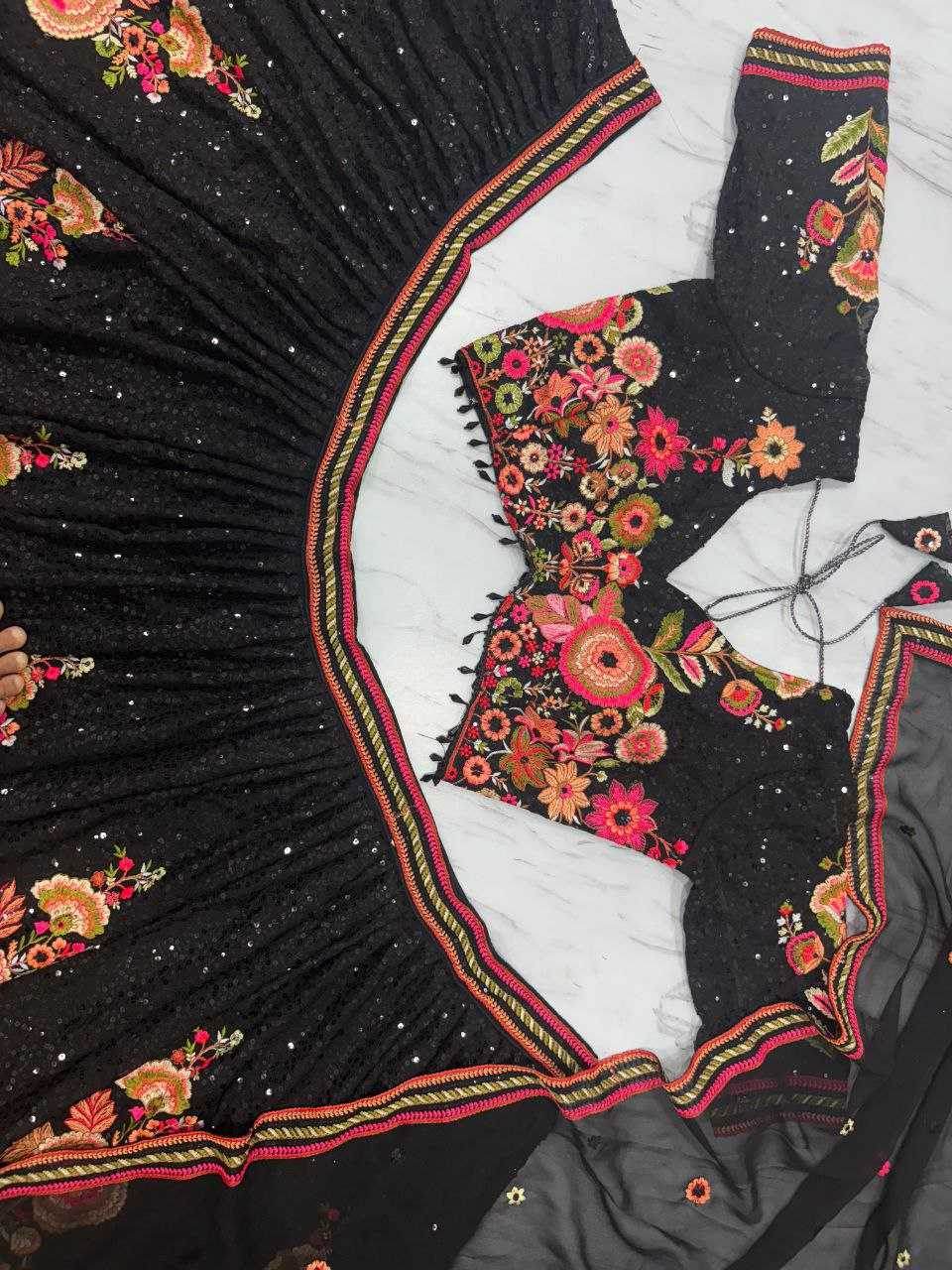 Georgette Embroidered Lehenga - MYLUXURY LANE ENTERPRISE